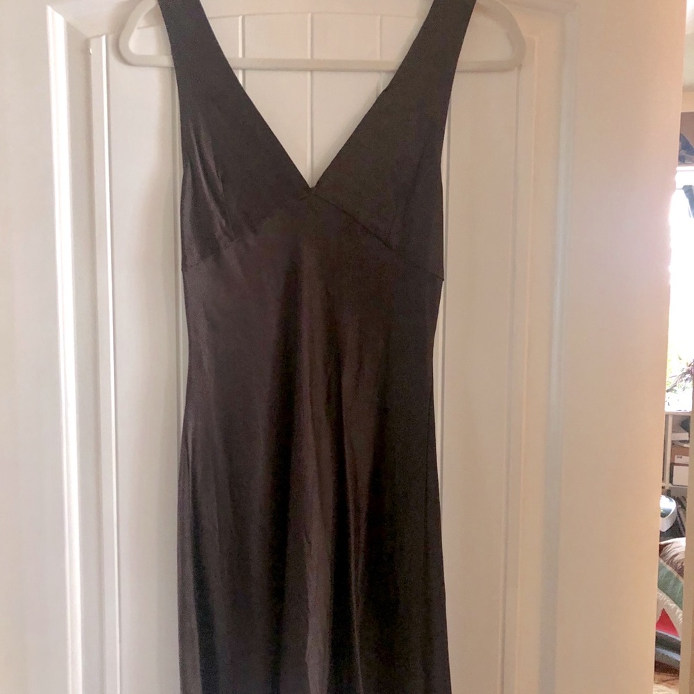 Gigi Mini Silk Dress dark brown